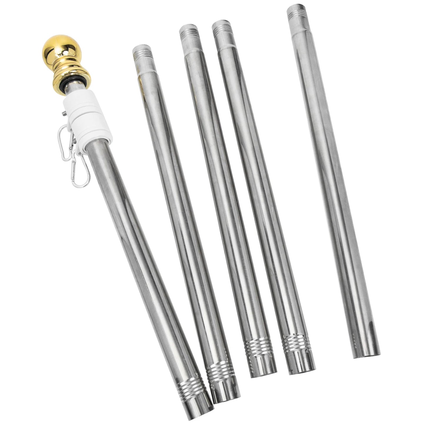1.9M Stainless Steel Flagpole Anti-Winding Free Rotation Flag Pole Holder Rustproof Banner Holder for Garden Yard