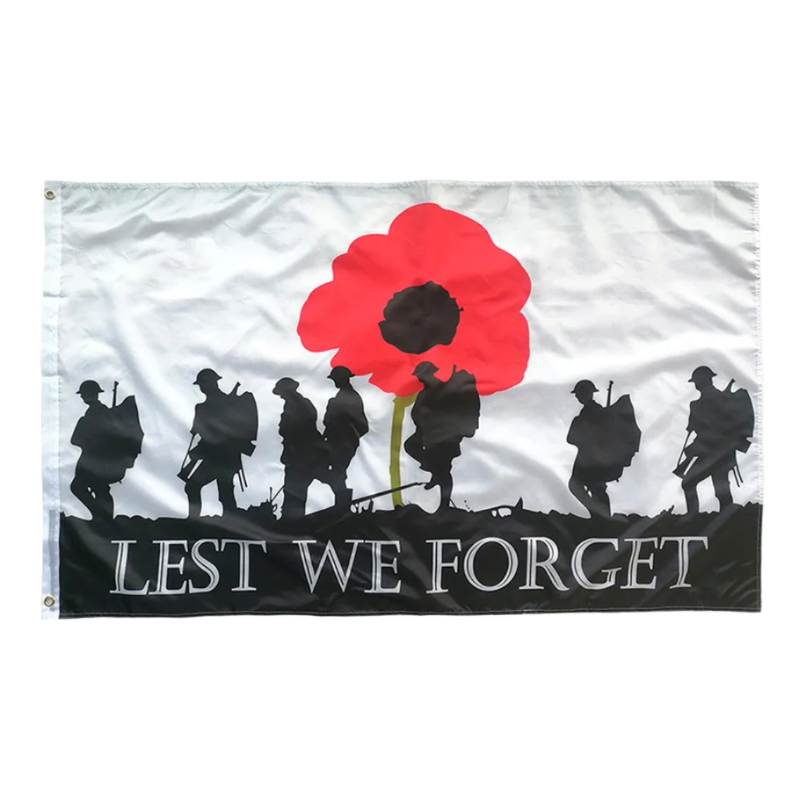 British Remembrance Day Poppy Cross Lest We Forget Flag banners