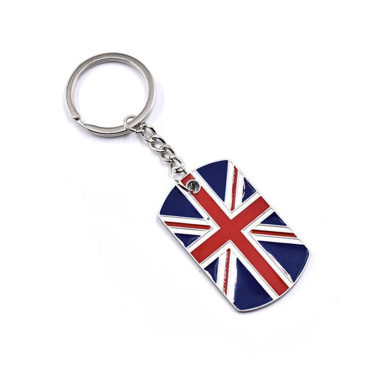 Union Jack Dog Tag on Chain or Keyring Pendant