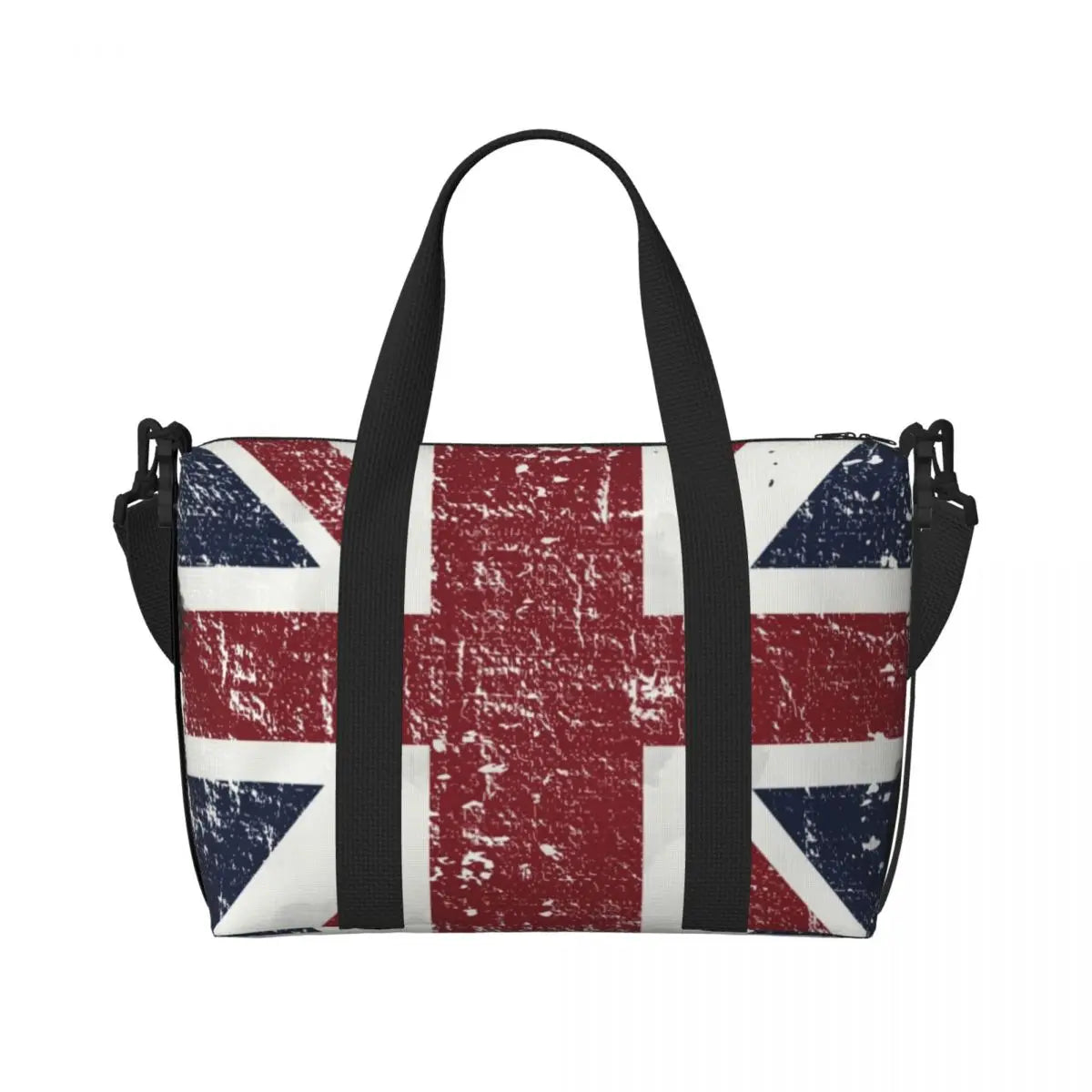 Custom Union Jack Flag Of The UK Tote Bag Women Big Capacity Gym Beach Travel Bags