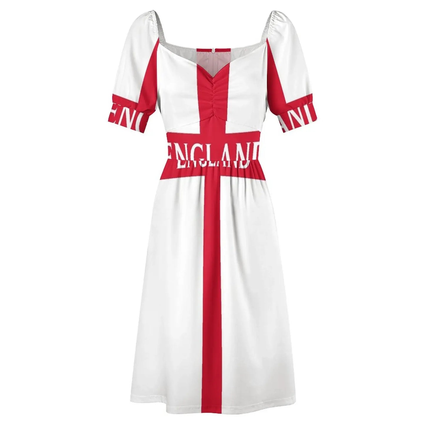 England Flag Fit-and-Flare Dress