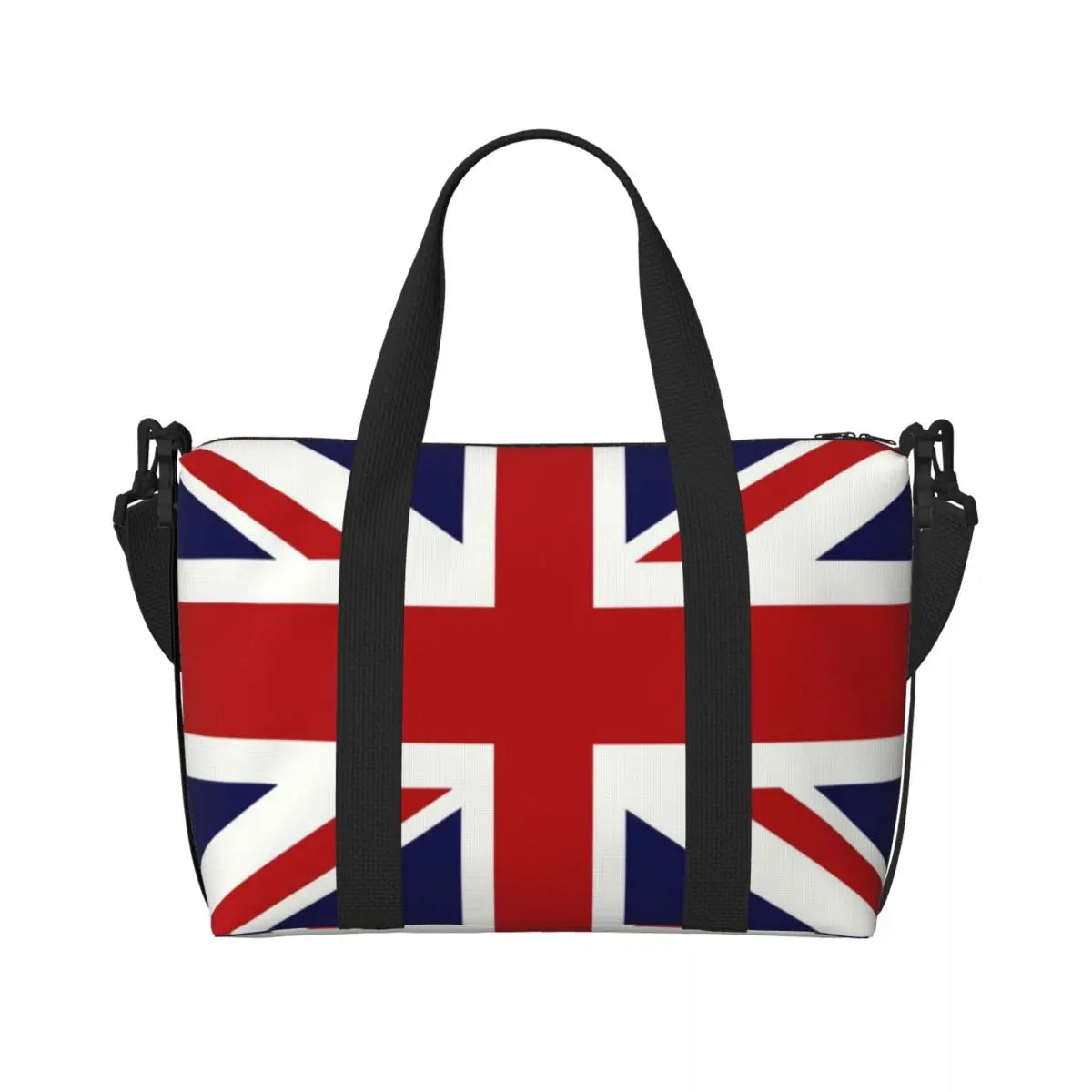 Custom Union Jack Flag Of The UK Tote Bag Women Big Capacity Gym Beach Travel Bags
