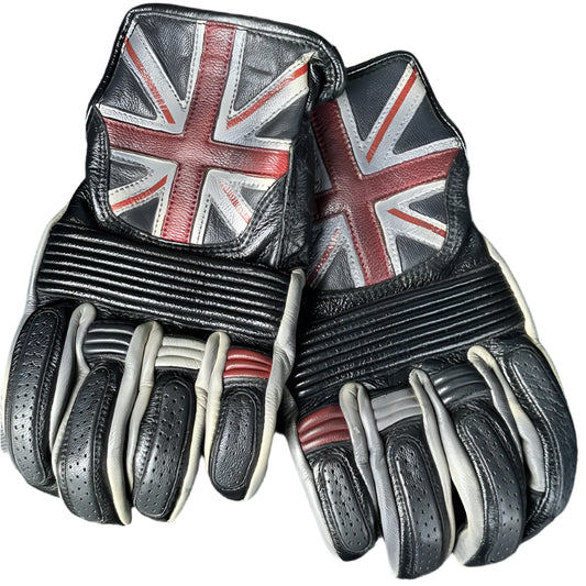 Union Jack Rebel Rider Motorcycle Gloves - Genuine Leather Motorcycle Gloves